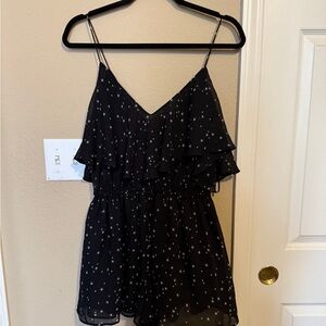 Tobi Black Star Print Romper